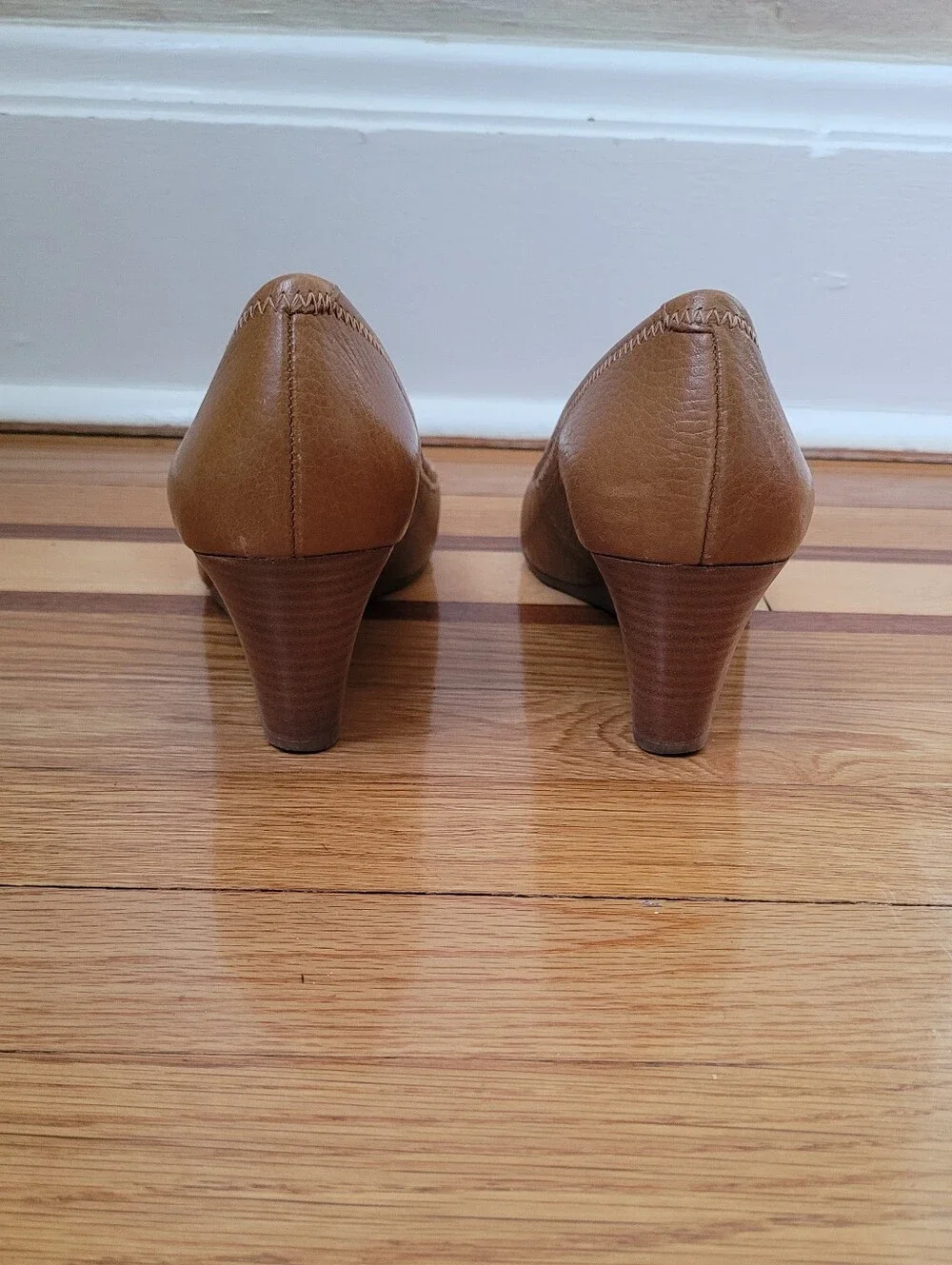 TORY BURCH SALLY TUMBLED LEATHER WEDGE PUMP